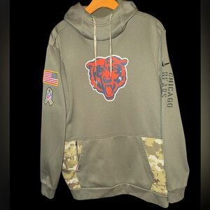 Olive Green Chicago Bears Men's Sweater. Salute To Service